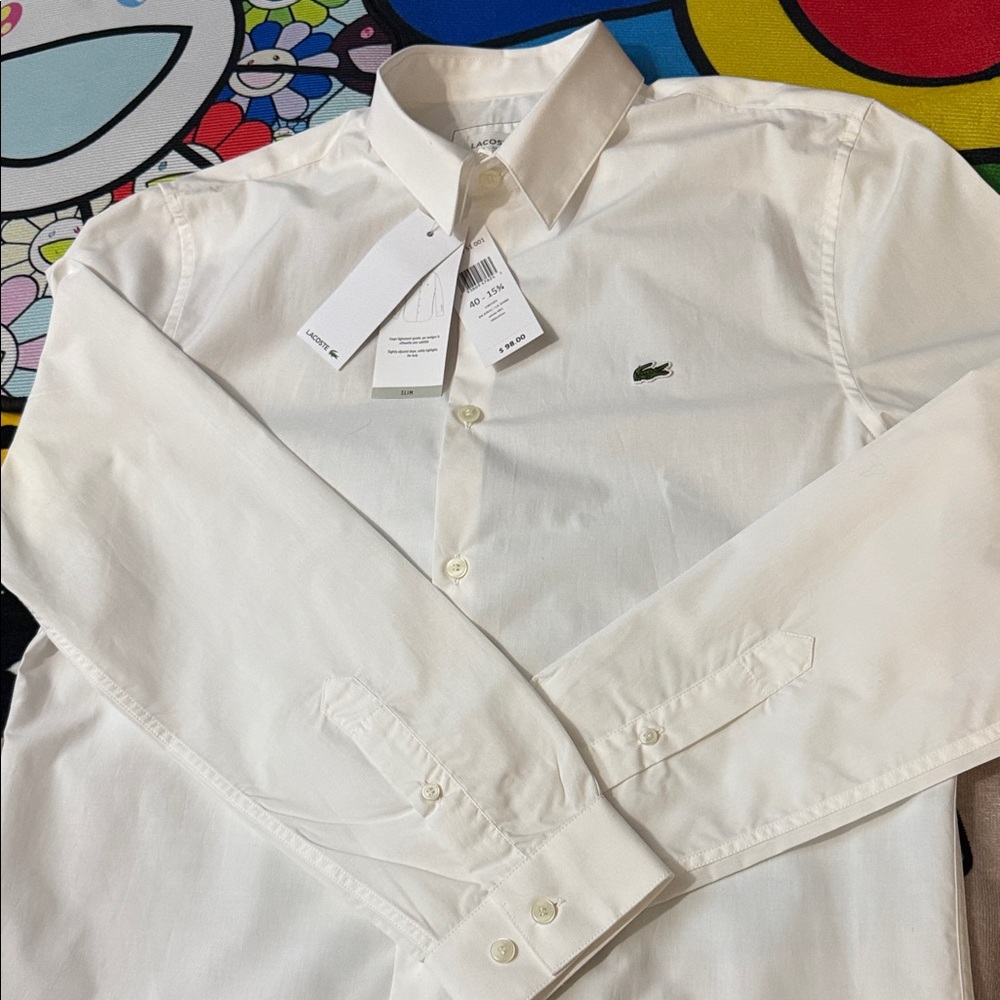 Lacoste Men's Elegant White Dress Shirt - Picture 2 of 13